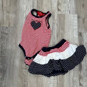 US Polo Assn Onesie with matching skirt 18 months